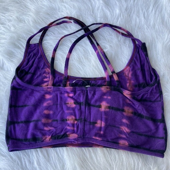 Tela Designs Bralette Sz M (Fits up to XL) Tie Dye Purple Hand Dyed Festival - Picture 3 of 8